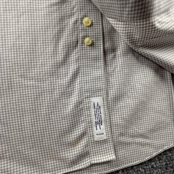 Brooks Brothers Gray 15.5 2/3 Non-Iron Check Cotton Button Up Shirt Men Adult - Picture 11 of 15